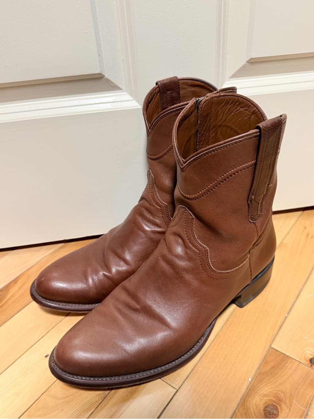 Tecovas Men's the Dean Leather Boots, Size 10.5, Brown Calf Zip